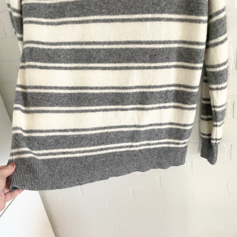Paul Costelloe Cashmere Wool Striped Boat Neck Knit Sweater Nautical Coastal S - Picture 6 of 13